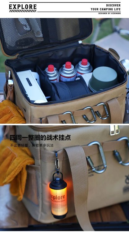 30-42L Waterproof Tactical Camping Storage Bag – Insulated Folding Organizer for Outdoor Gear, Picnic, and Field Equipment