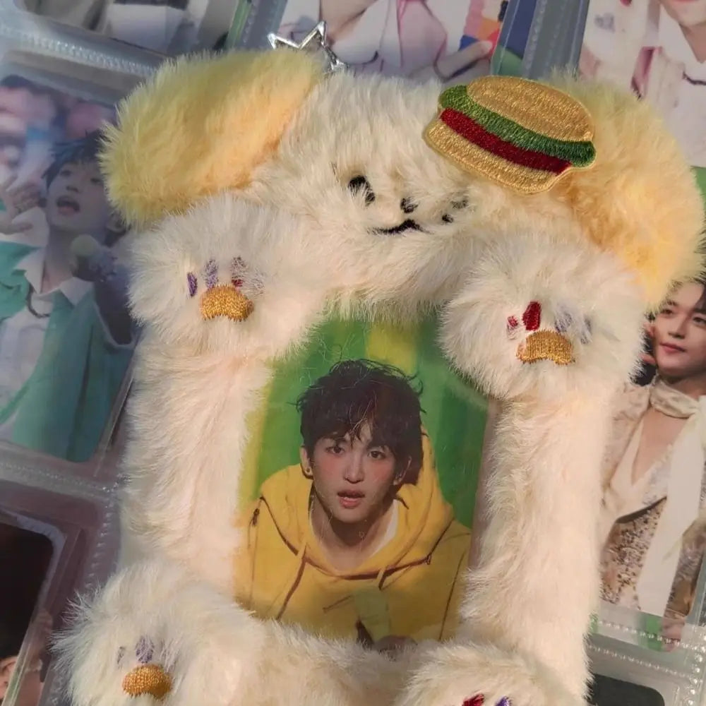 Multifunctional Rabbit & Dog Photocard Case - Cute Photo Card Holder for Idol Photos, Collectibles & Protective Storage