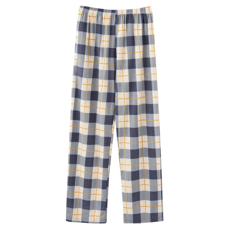 Men’s Plaid Pajama Pants - Soft Breathable Casual Lounge Trousers for Sleepwear & Nightwear