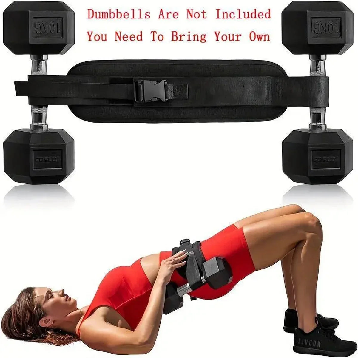 Adjustable Weighted Waist Belt - Home Workout Fitness Gear for Dumbbell Training and Hip Shaping Exercises