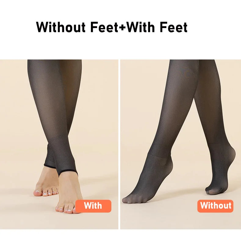 Women’s Thicken Thermal Fleece Leggings – High Waist Winter Tights, Slim Elastic Pantyhose