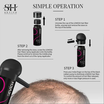 SEVICH Hair Building Fiber Set - Keratin Hair Fiber Powder with Applicator for Thinning Hair & Bald Spot Coverage