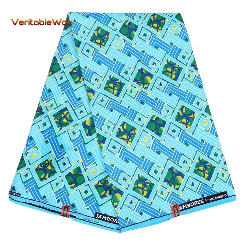 African Nigerian Batik Wax Print Fabric - High Quality Polyester Ankara Sewing Cloth A-7