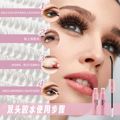 DIY Lash Extension Kit – Bond & Seal, Remover, Tweezers, Individual Lashes, Clusters & Makeup Tools