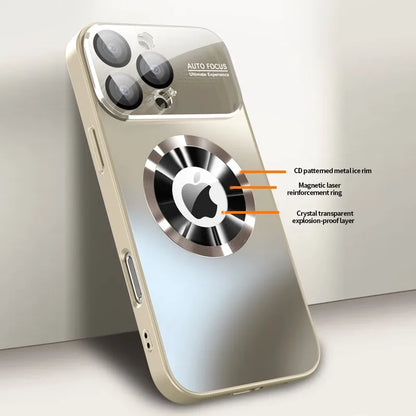 Titanium Metallic Matte iPhone Case - Luxury MagSafe Cover with Camera Lens Protection