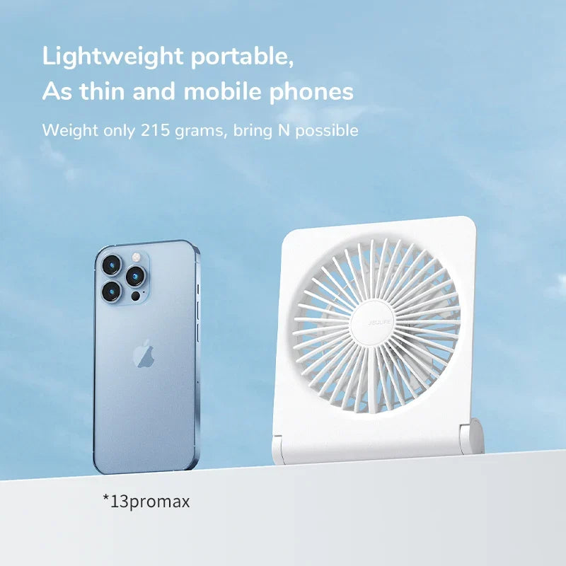 JISULIFE Mini Portable Fan - USB Rechargeable Quiet Foldable Desktop & Hanging Cooling Fan