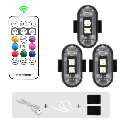 Wireless RGB LED Strobe Lights – Warning & Position Lights for Aircraft, Helicopters, and Motorcycles