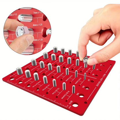 Nut & Bolt Thread Checker - 28 Standard Sizes Thread Identifier Gauge for Screws, Nuts & Bolts