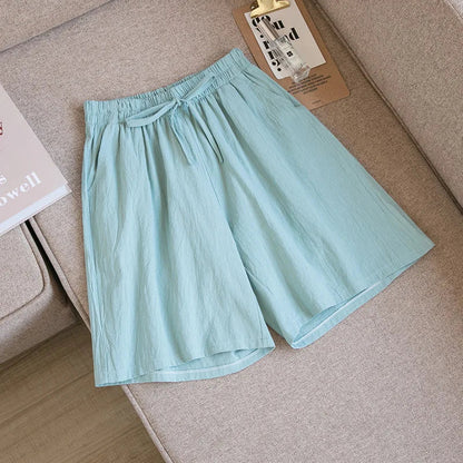 2026 Women's Cotton Summer Shorts - High Waist Loose Fit Casual Shorts with Pockets