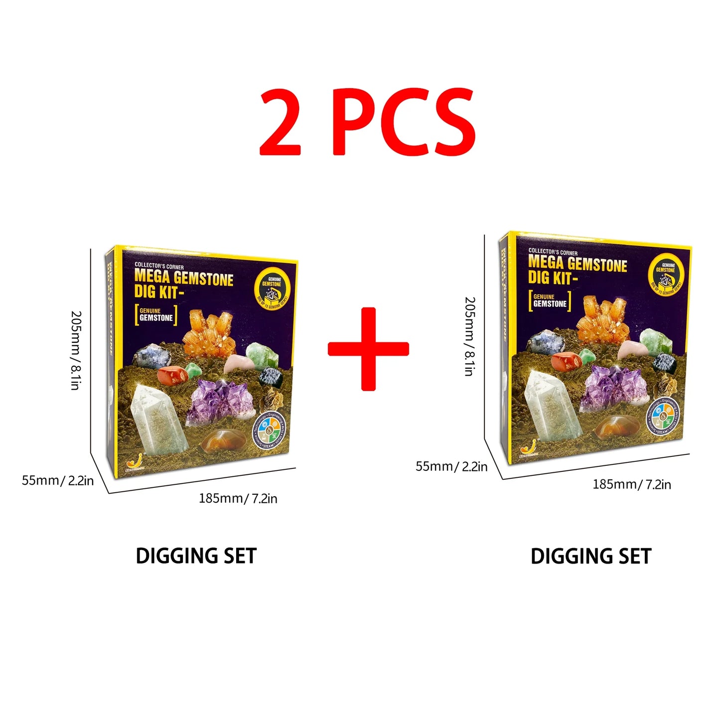 STEM Mega Gemstone Dig Kit – Crystal Mining Excavation Toy Set for Kids Educational Science Discovery Gift