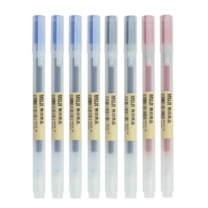 MUJI Gel Pen Set - 6 or 8 Pack 0.38mm/0.5mm Fine Point Black, Blue & Red Japanese Stationery