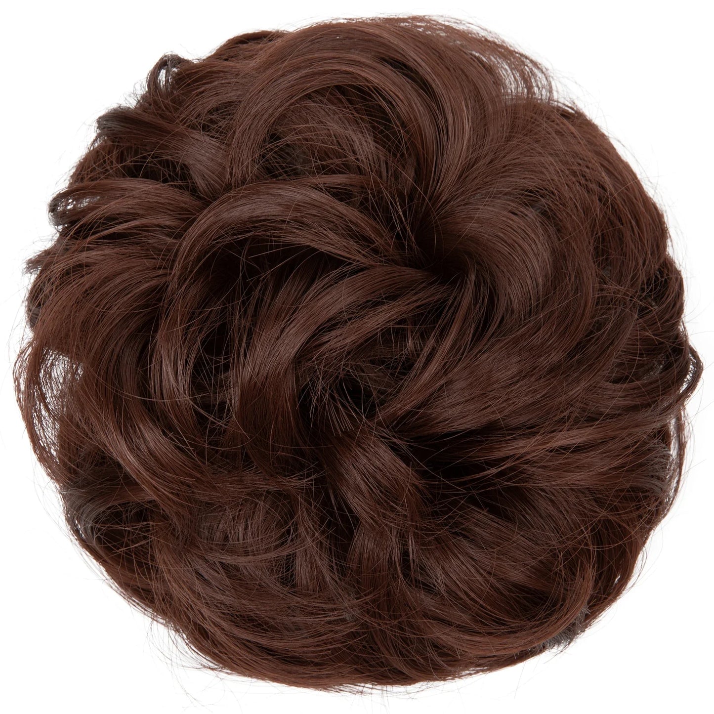 Synthetic Messy Hairpiece Chignon Scrunchie – Blonde & Brown Donut Bun for Women, Elastic Daily Use Hair Extension H9