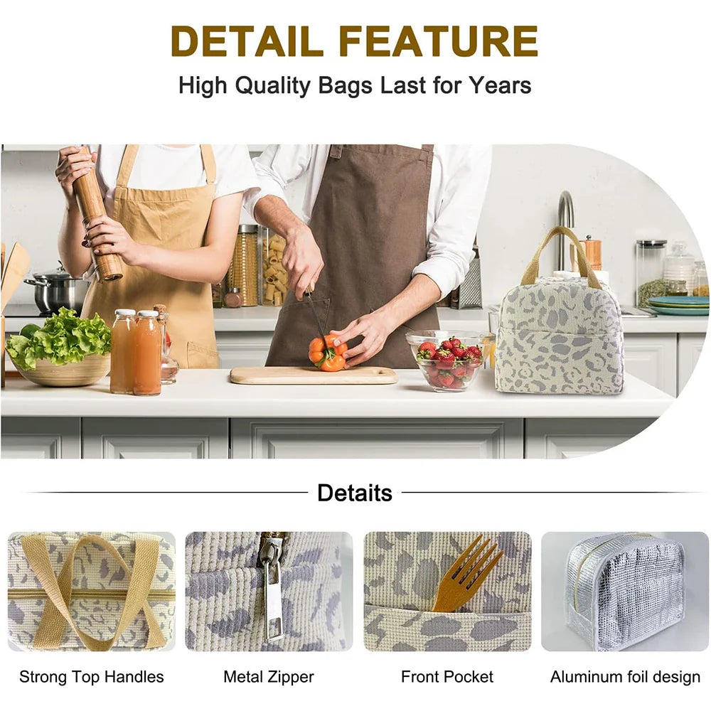 Ink Pattern Insulated Lunch Bag – Bento Box Picnic & Travel Cooler Tote