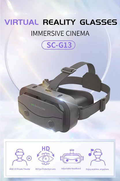 Shinecon 3D VR Headset – Virtual Reality Glasses with Helmet Lenses for Smartphones