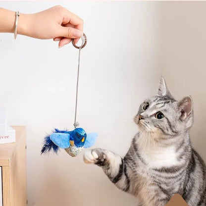 Interactive Bird Cat Toy - Sounding Catnip Teaser Toy for Indoor Cats, Wall Hanging Chasing & Play Activity