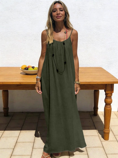 Women Strapless Backless Maxi Dress - Loose Comfortable Casual Home Sleepwear Long Dress