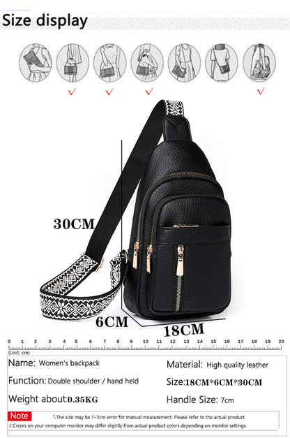2024 New Women's PU Leather Chest Bag – Fashion Crossbody Shoulder Bag, High-Quality Casual Sac à Main