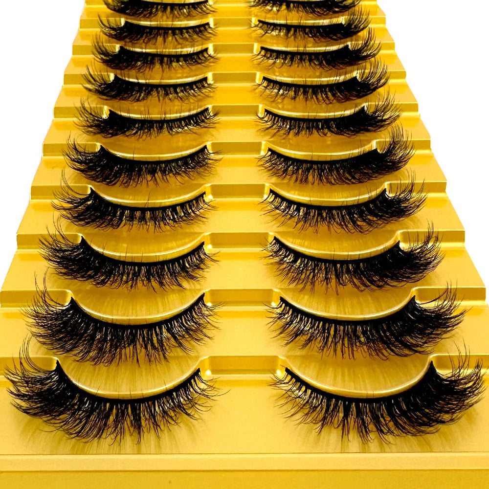38 Styles 10 Pairs 3D Mink False Eyelashes – Natural Short & Long Fake Lashes Makeup Extension Kit