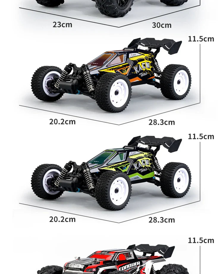 1:16 4WD RC Car – 70KM/H High-Speed Drift Monster Truck with LED, Remote Control, 4x4 for Kids, WLtoys 144001
