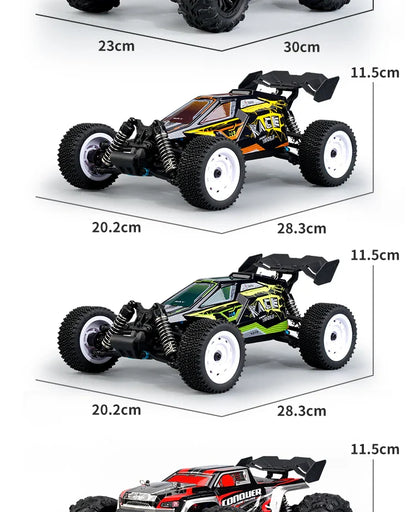 1:16 4WD RC Car – 70KM/H High-Speed Drift Monster Truck with LED, Remote Control, 4x4 for Kids, WLtoys 144001