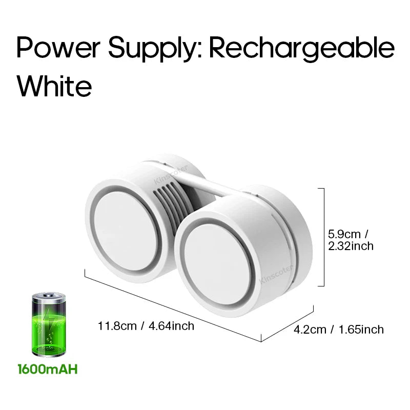 New Portable Neck Fan | Foldable Mini USB Rechargeable 1600mAh Silent Cooling Fan for Sports & Personal Use