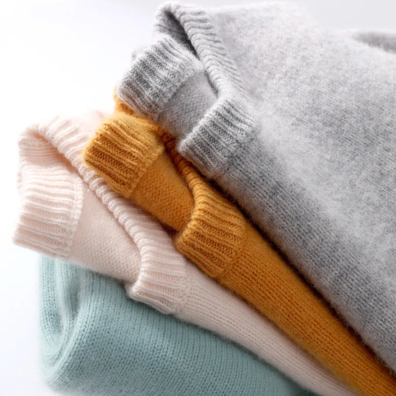 Men's Autumn Winter Cashmere Sweater - Soft Warm O-Neck Loose Knit Pullover Korean Style Top