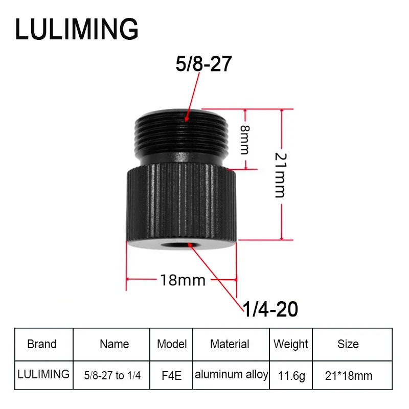 1/4 to 3/8 Inch Camera Screw Adapter - 5/8-27 Microphone Thread Converter for Tripod Ball Head Photography Accessories