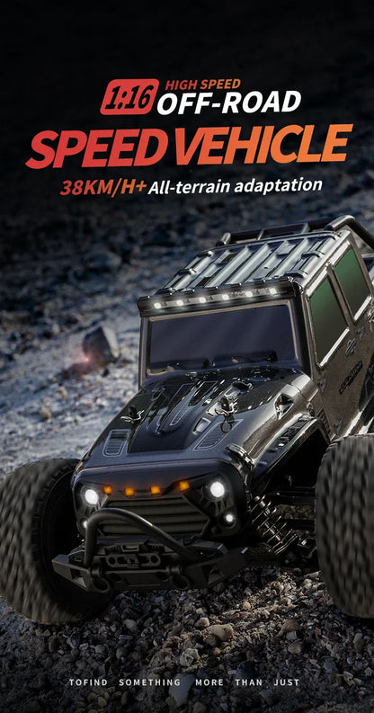 1:16 4WD RC Car – 70KM/H High-Speed Drift Monster Truck with LED, Remote Control, 4x4 for Kids, WLtoys 144001