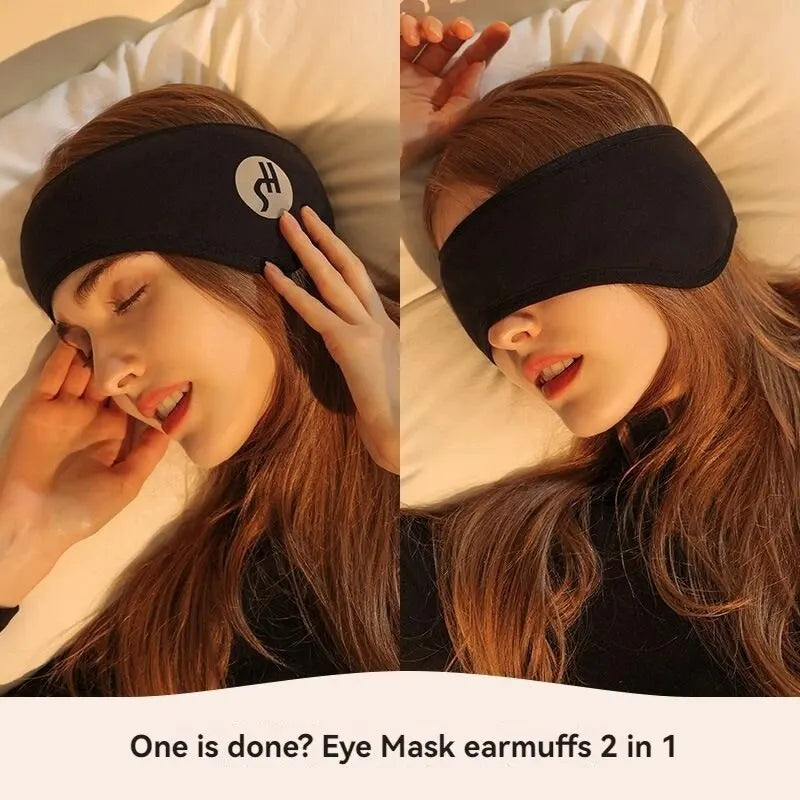 Soundproof Sleep Eye Mask Set - Shade Eye Mask with Noise Reduction Ear Protection for Quiet Sleep