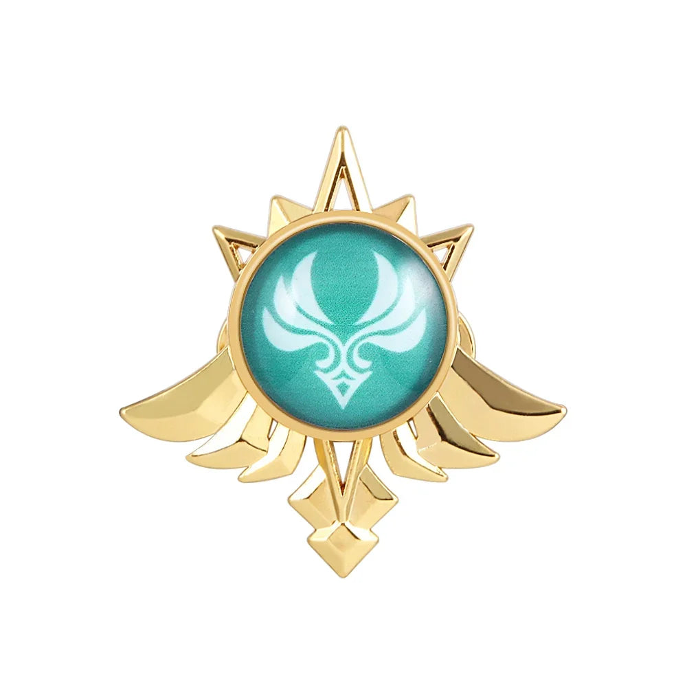 Genshin Impact Sumeru Vision Pins - Anime Character Element Badge Lapel Brooch Collectible Accessories