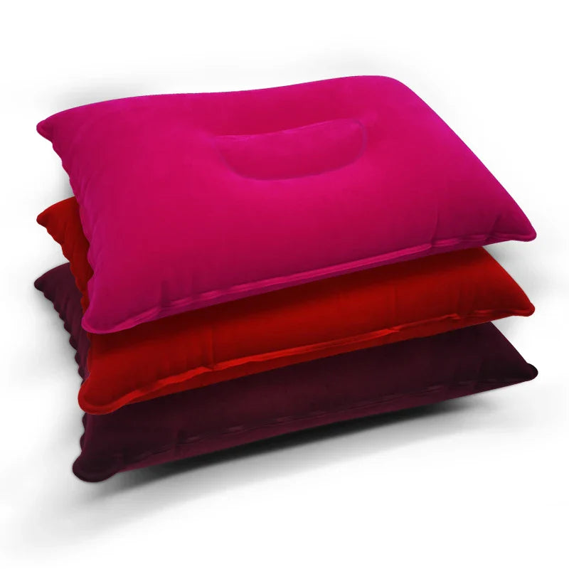 Inflatable Air Pillow Bed – PVC Nylon Camping & Travel Pillow for Neck and Back Support