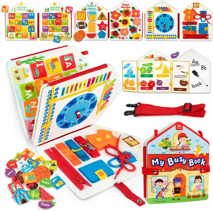Montessori Busy Board for Toddlers – Sensory Busy Book for Early Education & Fine Motor Skills Learning Toys
