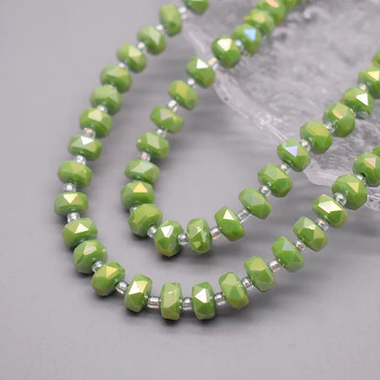 8mm Crystal Glass Beads Set - 30PCS Color Wheel Faceted Round Loose Beads for DIY Jewelry Making & Bracelets