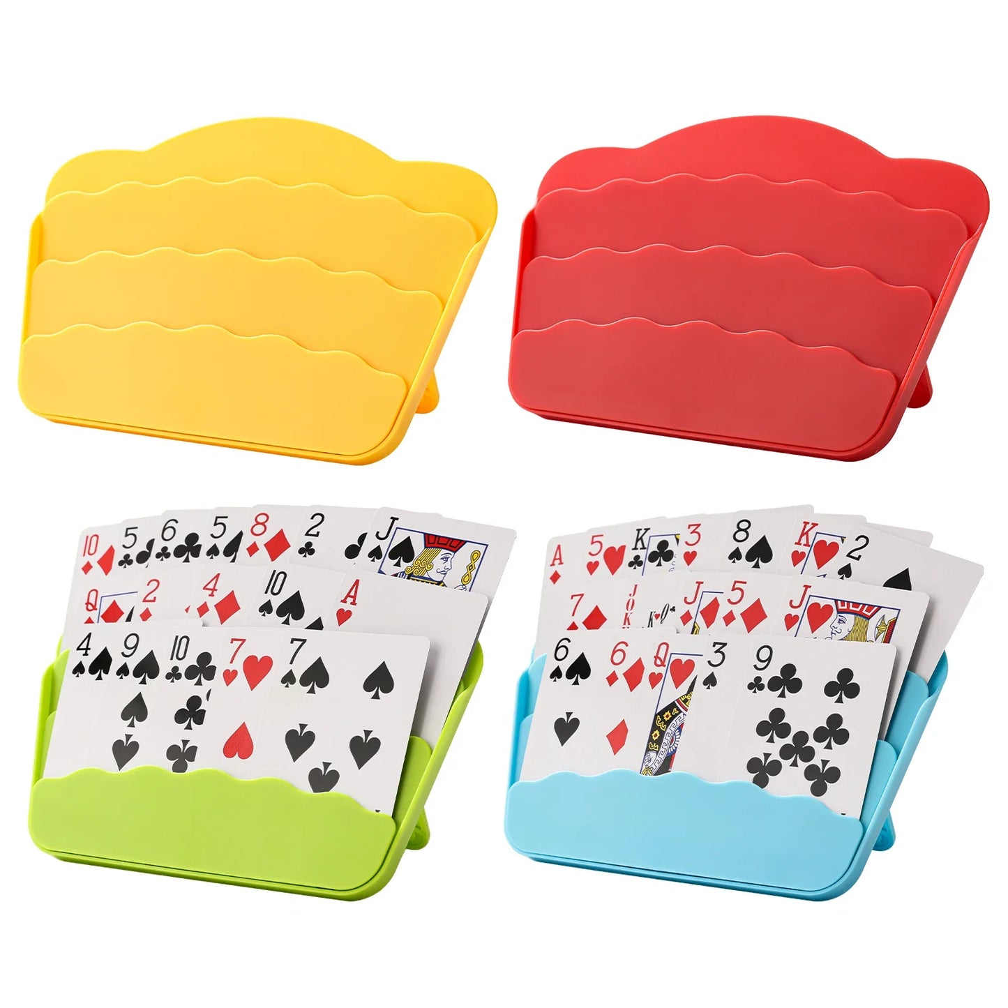 Ergonomic Poker Card Holder Tray - Elderly-Friendly Playing Card Storage Rack with Support Stand for Comfortable Games