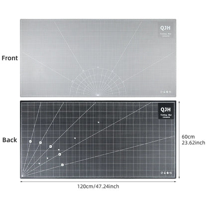120x60cm PVC Cutting Mat - Double-Sided Gray-Black DIY Craft Board for Leather, Sewing & Desktop Projects