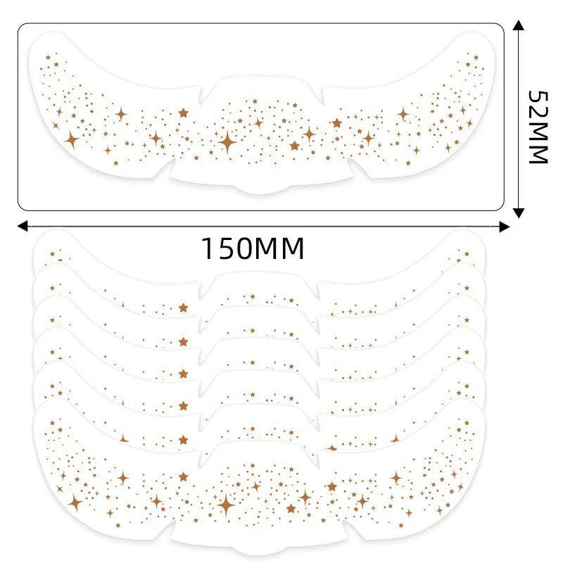 6pcs Metallic Fake Freckles Temporary Tattoos — Gold & Silver Face Stickers for Makeup and Hot Stamping