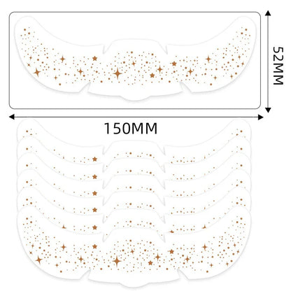 6pcs Metallic Fake Freckles Temporary Tattoos — Gold & Silver Face Stickers for Makeup and Hot Stamping
