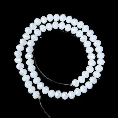 Flat Faceted Crystal Glass Beads Strand – 3–10mm Spacer Beads for DIY Jewelry & Necklace Making