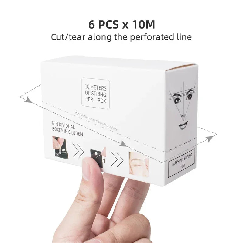 6PCS Microblading Pre-Ink Mapping String – Semi-Permanent Eyebrow Positioning & PMU Measurement Tool