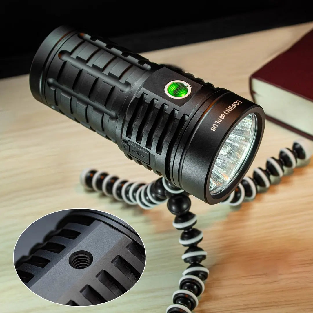 Sofirn Q8 Plus Super Powerful LED Flashlight - 16000 Lumens, USB-C Rechargeable 21700 Torch with Anduril 2.0 & Reverse Charging