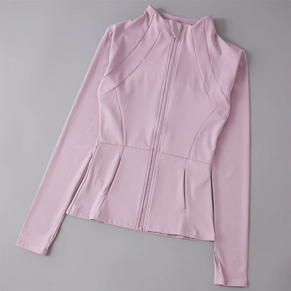 Women’s Yoga Windbreaker Jacket – Long Sleeve Sports Sweatshirt Running Workout Top Activewear Gym Sportswear