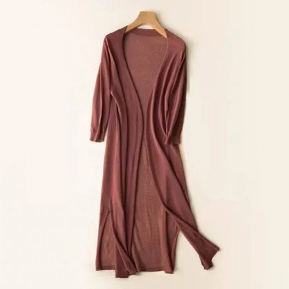 New Spring/Summer Sun Protection Clothing – Women's Long Knitted Cardigan, Sweater Coat, Jacket, and Ladies Shawl Outerwear
