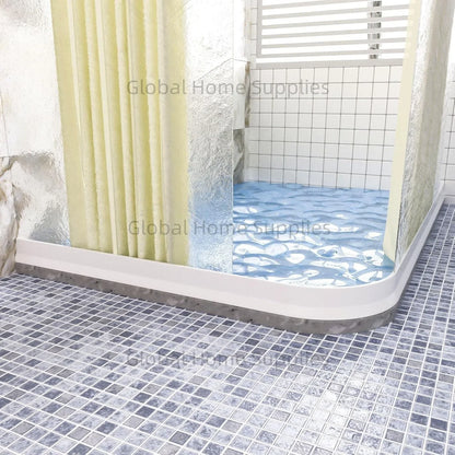 Upgraded 4” / 10cm Collapsible Shower Threshold Water Dam – Bathroom Barrier for Dry & Wet Separation