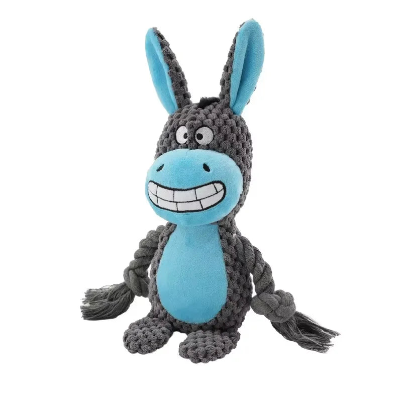 Small Dog Plush Chew Toy - Bite Resistant Squeaky Puppy Rattle Toy for Interactive Pet Play & Training