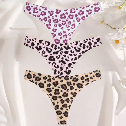 3PCS Women’s Sexy G-String Set - Colorful Seamless Bikini T-Back Low Waist Lingerie Underwear