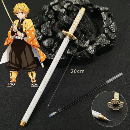 Demon Slayer Gel Pen - 0.5mm Black Ink Anime Sword Design Pen for Students, Cosplay Fans and Gifts