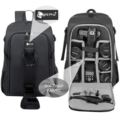 Large Waterproof Camera Backpack — DSLR & Video Tripod Bag with Rain Cover for Canon, Nikon, Sony, Pentax