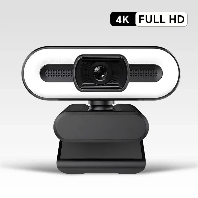 Portable Full HD Webcam – 1080P/2K/4K Autofocus PC & Laptop Camera with Microphone, Flexible Live Streaming and Broadcast Light
