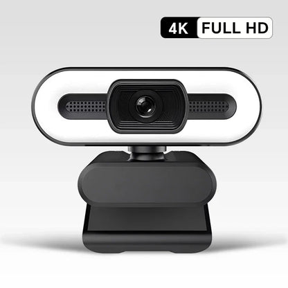 Portable Full HD Webcam – 1080P/2K/4K Autofocus PC & Laptop Camera with Microphone, Flexible Live Streaming and Broadcast Light