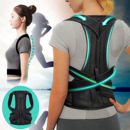 Reinforced Lumbar Posture Corrector Vest – Adjustable Back & Shoulder Support Strap with Spine and Neck Brace Trainer